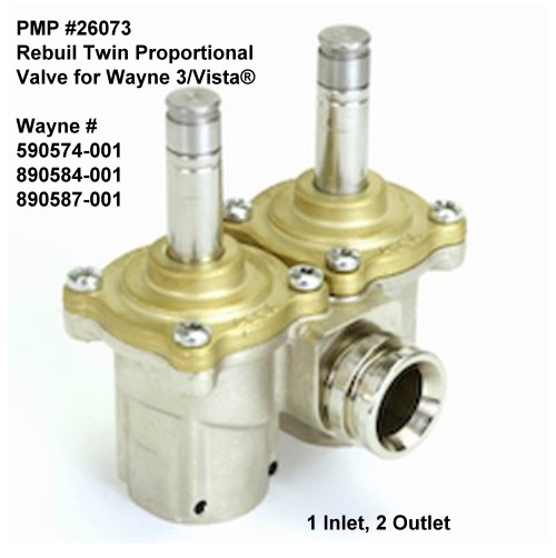 PMP Rebuilt 26073 Wayne iMeter Twin Proportional Valve for 3/Vista&reg; (1 Inlet, 2 Outlet 2 4 screw cover)